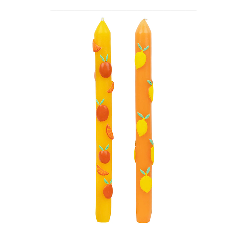 Talking Tables Statement Citrus Fruit Dinner Candles (2 Pack)